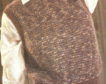 PDF Knitting Pattern - DK - Oddpin - Ladies and Girls Round Necked Oddpin Sleeveless Top. Sizes 30" to 40" Chest. Instant Download