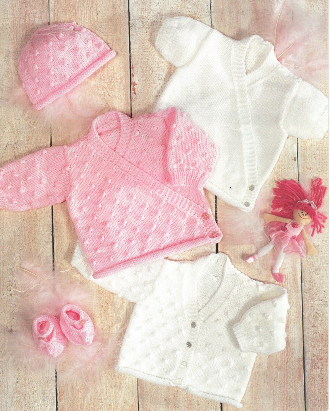 PDF Knitting Pattern DK Baby Crossover Cardigan V Necked Etsy