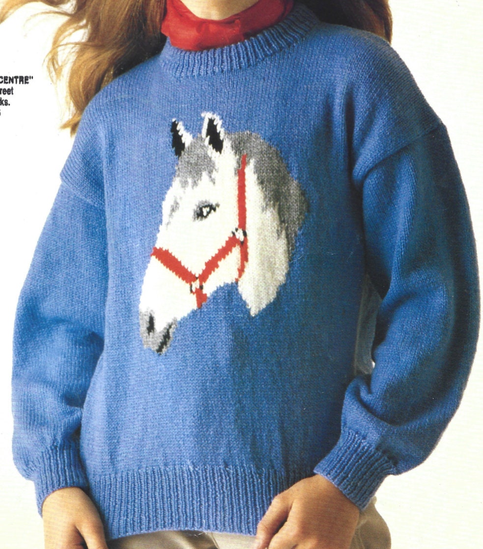 Pull Femme M&C Sportswear Bleu Taille L – Broderie Cheval, Manches Longues