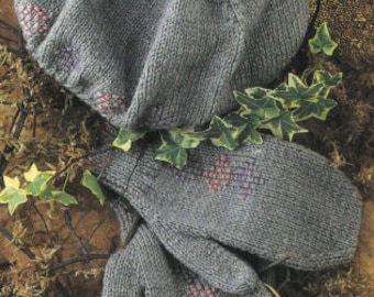 Patrón de tejido PDF - DK - Boina, bufanda, manoplas y guantes de pasamontañas para hombres y mujeres tejidos en idioma inglés para adultos pequeños a grandes