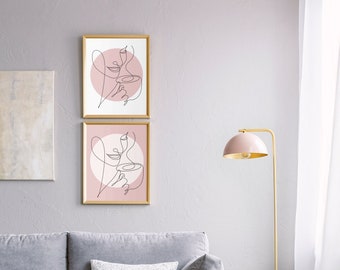 Line art woman | digital print | set of 2