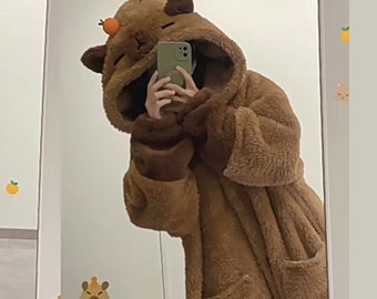 Capybara pajamas | Fluffy and cozy capybara costume