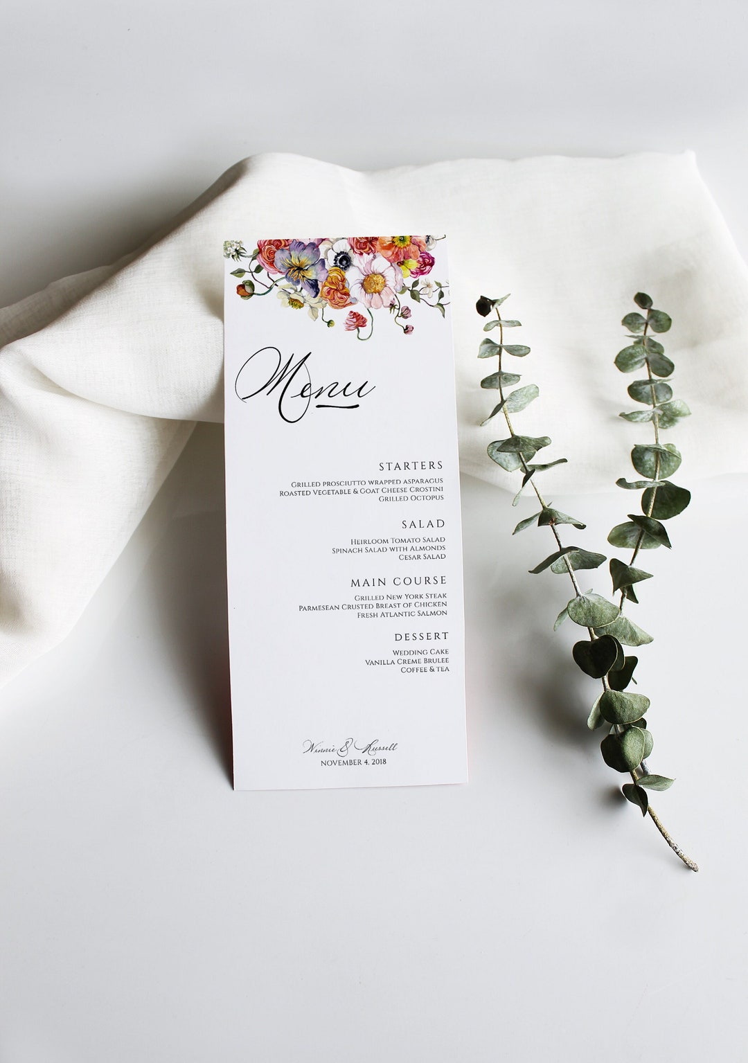 EDITABLE Bridal Shower Menu Template Wedding Menu Sign Template