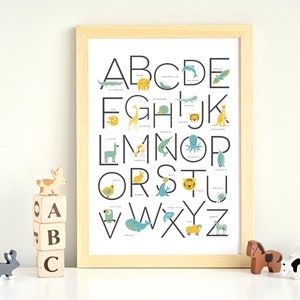 ABC Alphabet Poster Printable | Kids Learning Wall Art | Alphabet Chart | Educational Classroom Decor | Digital Download