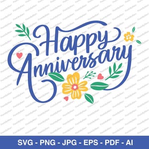 Proficiat met je verjaardag, feest, gelukkige verjaardag PNG, SVG, EPS, jubileumkaart, digitale download, huwelijksverjaardag, jubileum ontwerp