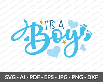 È un maschietto - Download digitale, Annuncio di nascita di un maschietto, Baby shower per maschietto, È un maschietto svg, png, eps, dxf, pdf. Rivelazione del sesso - Download immediato.