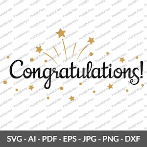 Gefeliciteerd, feest, felicitatie, felicitatiekaart, digitale download, bestand knippen Cricut, gefeliciteerd PNG, SVG, DXF