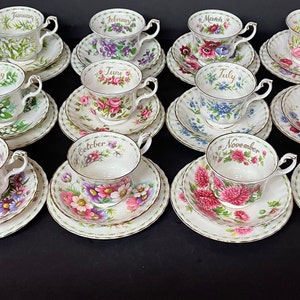 Royal Albert Flower of the Month all 12 Trios