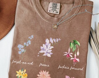 Comfort Colors Subtle Anti-Trump Floral Print with Hidden Message,FDT TShirts,Anti Trump Tshirt,Feminist Gifts,Anti-Fascism Tshirt,Protest T