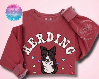 Dog Valentine Sweatshirt|Dog Valentine Sweater For Women|Border Collie Lover Sweatshirt|Dog Shirt For Women|Dog Mom Gifts|Dog Lover Sweater