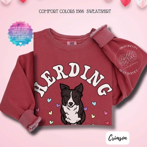 Dog Valentine Sweatshirt|Dog Valentine Sweater For Women|Border Collie Lover Sweatshirt|Dog Shirt For Women|Dog Mom Gifts|Dog Lover Sweater