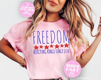 No Kings Comfort Colors T-Shirts,Patriotic Protest Shirts,Anti-4th of July shirt, Resist T,Anti-Trump Shirt,Human Rights TShirt,Equality Tee