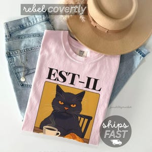 Comfort Colors Subtle Anti-Trump French Cat with Hidden Message Tee,FDT Tees,Anti Trump Tshirt,Gift Feminist,Anti-Fascism Tshirt,Protest Tee