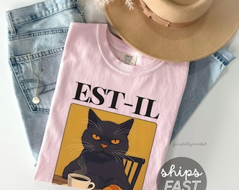 Comfort Colors Subtle Anti-Trump French Cat with Hidden Message Tee,FDT Tees,Anti Trump Tshirt,Gift Feminist,Anti-Fascism Tshirt,Protest Tee