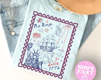No Kings Comfort Colors T-Shirts,Patriotic Protest Shirts,Anti-4th of July shirt, Resist T,Anti-Trump Shirt,Human Rights TShirt,Equality Tee