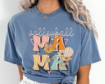 Vintage Volleyball Mom Shirt, Volleyball Mom Gift,Retro Volleyball Mom Shirt, Volleyball Mama tshirt,Mother's Day,Unisex Garment-Dyed T-s