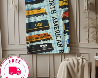 Welurowy koc pluszowy – projekt pociągu północnoamerykańskiego