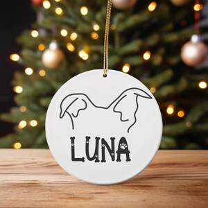 Personalized Dog Ear Christmas Ornament: Custom Pet Memorial Gift