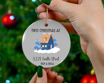 Personalized First Christmas At New Home Ornament: Custom Address Keepsake
