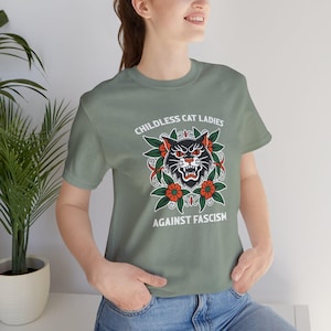 2024 Election Cat T-Shirt, Political Satire Tee, Childless Cat Lady Shirt, Funny Election shirt, Feminist T shirt, Women against fascism