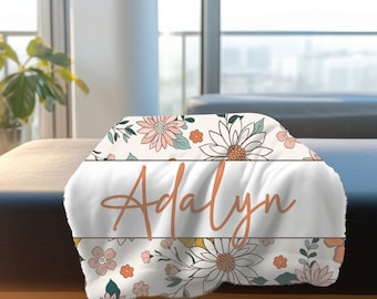 ピンクの花柄子供っぽい柄のブランケット - Etsy 日本