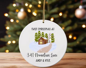 Personalized First Christmas At New Home Ornament: Custom Address Keepsake