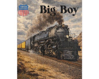 Puzzle z lokomotywą parową Union Pacific Big Boy | Plakat z zabytkowym pociągiem