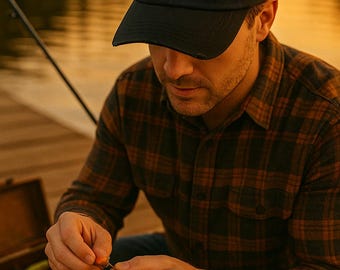 Lucky Fishing Hat: Embroidered Cotton Twill Dad Cap