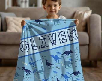 Spersonalizowany kocyk dla dziecka z dinozaurem: spersonalizowany kocyk boho z imieniem