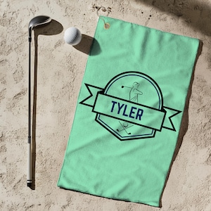 Fathers Day Golf, Personalized Golf Towel – Custom Club‑Cleaning Towel | Father’s Day Gift for Dad, Groomsmen Golf Lover, Personalized gift