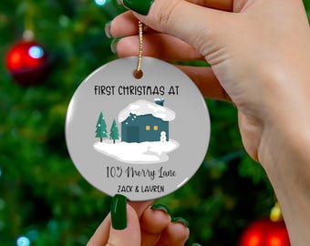 Personalized First Christmas At New Home Ornament: Custom Address Keepsake