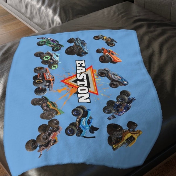 Monster Truck Plush Blanket Etsy