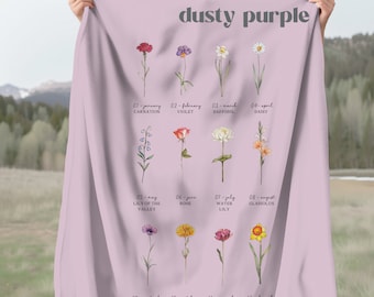 Geburtsblumendecke: Personalisierte Oma Gartendecke