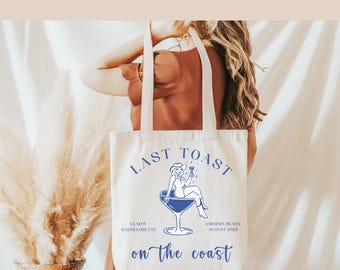 Spersonalizowana torba na wieczór panieński: upominek dla druhen w stylu Coastal Bridal Party