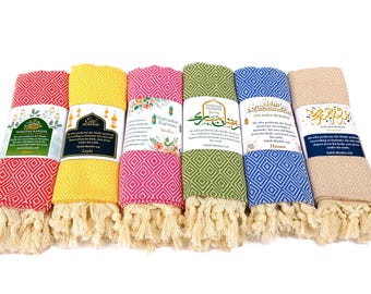 Personalized Turkish Cotton Peshtemal Towel: Ramadan, Eid, Wedding Favors