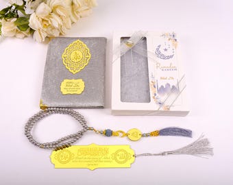 Gepersonaliseerde islamitische cadeauset: Yaseen-boek, Tasbih, boekenlegger - Eid-bedankjes