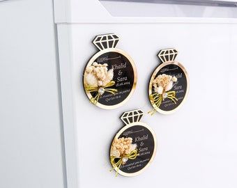 Personalized Ring Ayatul Kursi Magnet: Wedding Favor with Gift Box