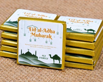 Single Eid Al-Adha Chocolate Favors: Custom Eid Mubarak Gifts