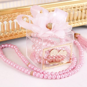 Personalised Pearl Prayer Beads Baby Shower Favours for Boy Girl, Baby Shower Favours for Guests in Bulk, Baby Boy Gifts, Baby Girl Gifts