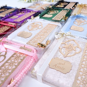Personalised Islamic Gift Set, Yaseen Dua Book Tasbih, Eid Wedding Baby Shower Birthday Islamic Muslim Party Favours for Guests in Bulk