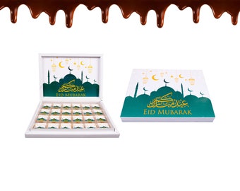 Ramadán Kareem Eid Mubarak Caja de favores de chocolate, Favores de chocolate para invitados, Boda Baby Shower Cumpleaños Fiesta musulmana islámica Favores Regalos