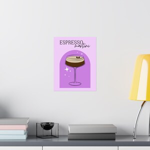 Espresso Martini Cocktail Kunstdruck | Barwagen Dekor | Moderne Küche Wandkunst | 8x10", 11x14" & 24x36" Größen