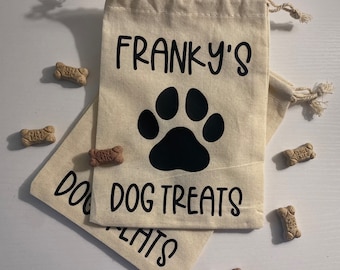 Personalized Dog Treat Bag, Personalized Doggy Treat Bag, Paw Print Treat Bag, Bag for Dog Treats, Dog Bag, Dog Goodie Bag, Dog Treats