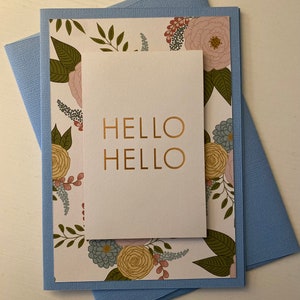 Bonjour Floral fait maison carte de voeux vierge