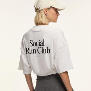 Social Run Club Shirt, Unisex Oversized 100% Cotton Tee, Running Club Shirt, Gift for Runners, Sunday Run Club Shirt, Run Club Aesthetic