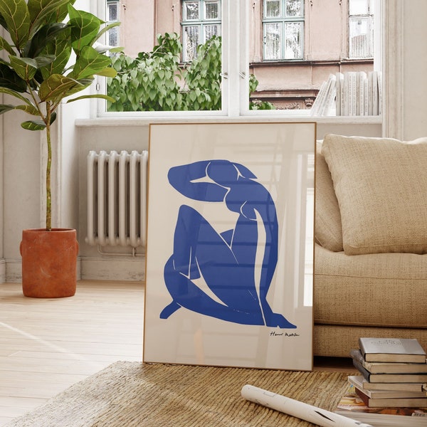 Blue Nude | Henri Matisse Art Print, Nue Blu Abstract Woman Minimalist Print, INSTANT Digital Download, Printable Wall Art