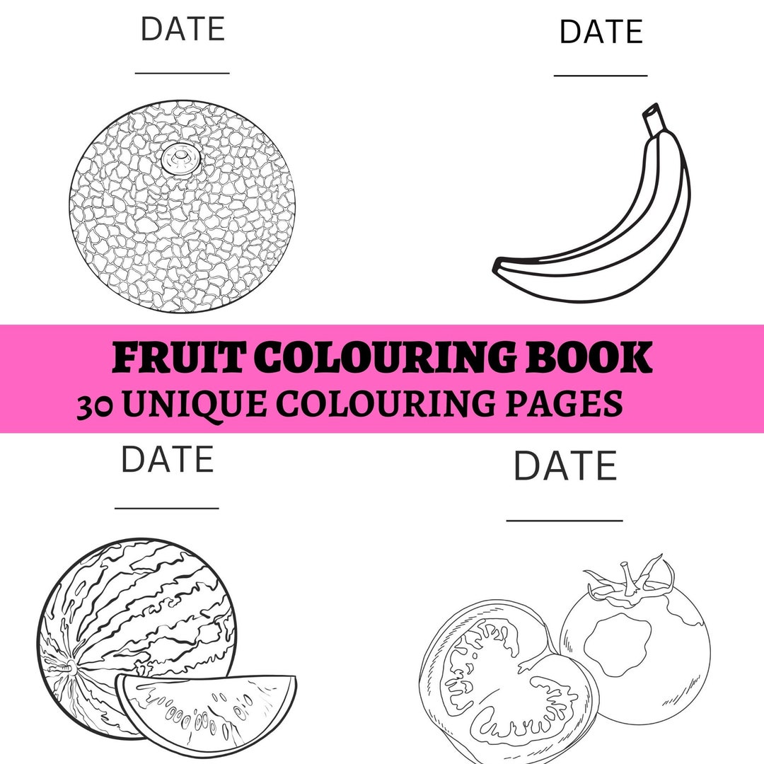 40 Unique Fruits Colouring Book for Everyone/ Gifts for Fruits Lovers