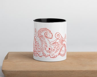 Tasse Octopus Color Kraken - Tasse à café 11 oz - Tasse à café Octopus - Cadeaux Octopus