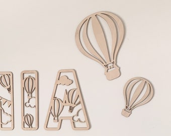 Hot air balloon wall decor, hot air balloon wall art, playroom decals, wooden hot air balloon, dinosaur wooden name sign, nursery decor