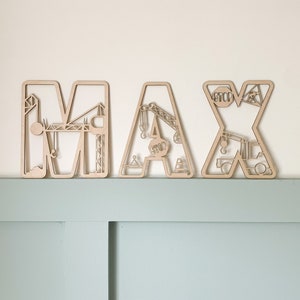 Construction Letters, Name Sign Wood, Vehicle Name Sign, Personalised ...